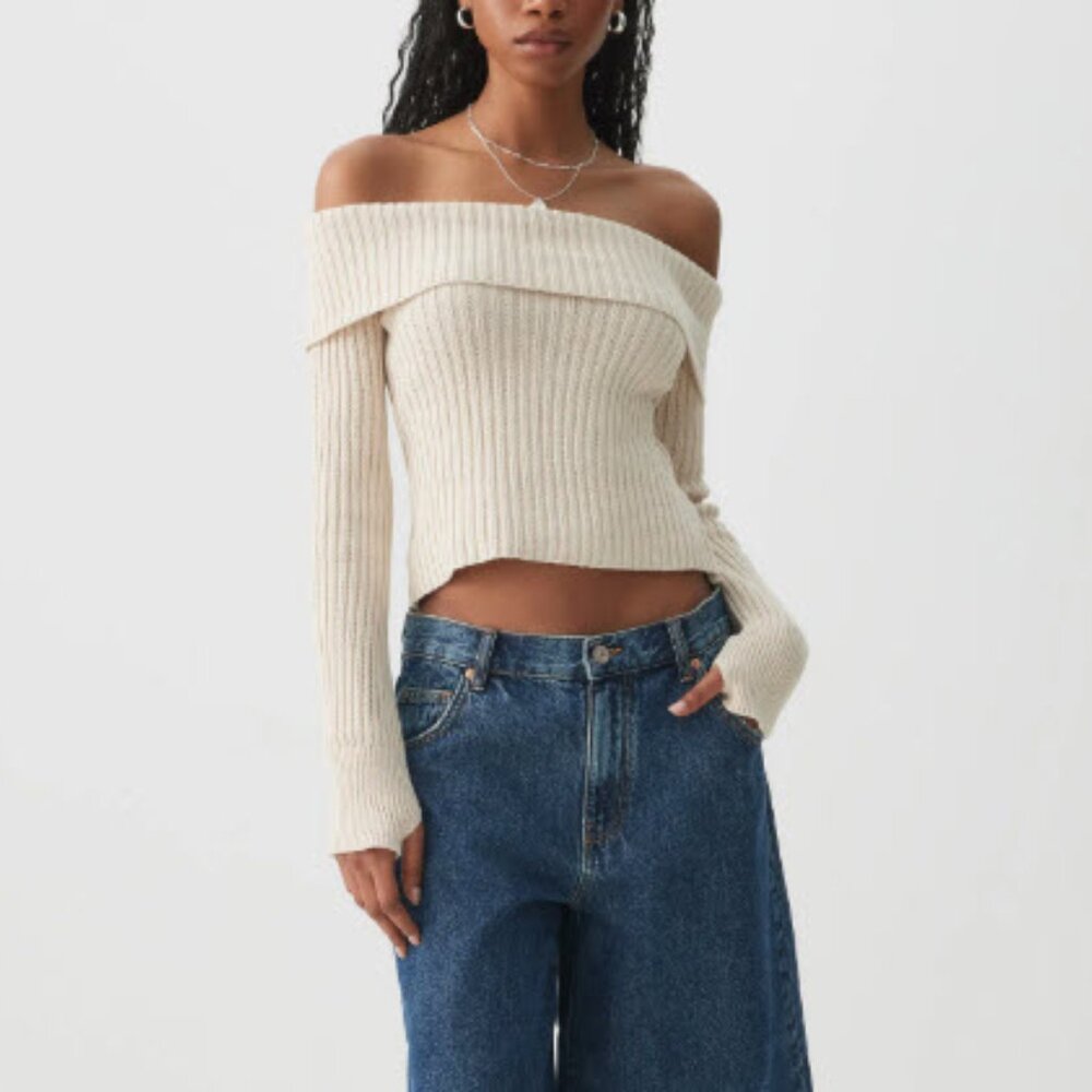 NWT Ardene Cable Knit Off the Shoulder Sweater